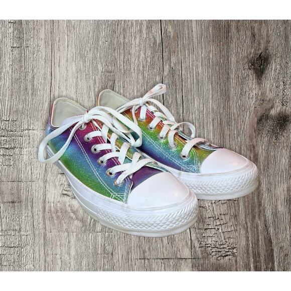 Converse rainbow glitter women’s size‎ 7 - Picture 1 of 5